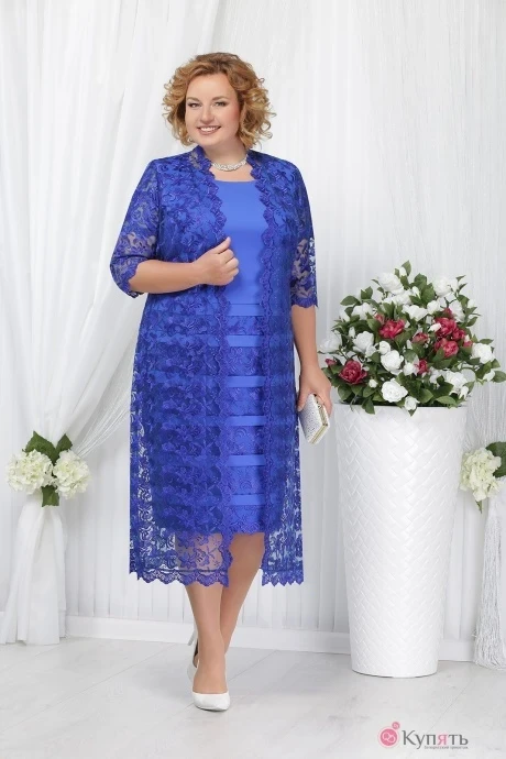 Платье Нинель Шик 5634 василек+василек #1