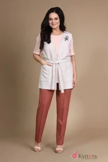 Брючный костюм ALANI COLLECTION 719 с розовой блузой