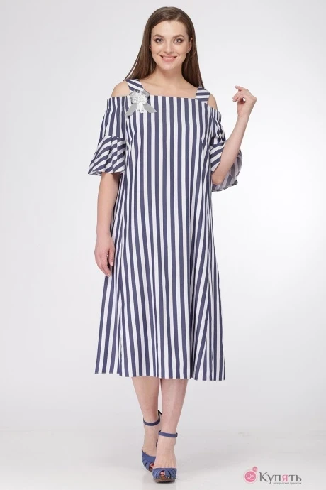 Платье Ладис Лайн 947 белый+синий #1