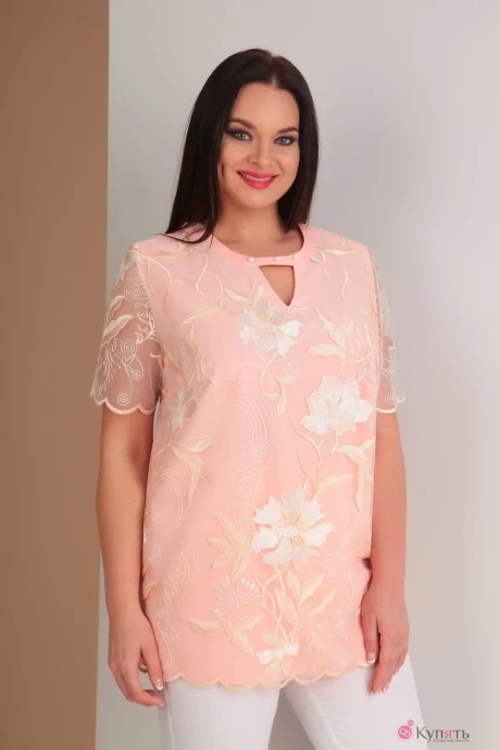 Блузка, туника, рубашка Ksenia Style 1534 розовый #1