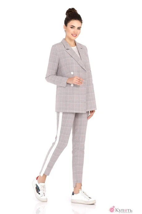 Брючный костюм УТИЛЬ PiRS 412 бежево-розовая клетка #1