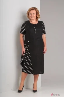 Платье Diamant 1289 черный в горох
