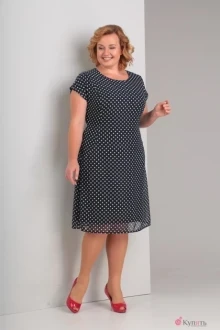 Платье Diamant 1317 темно-синийгорох