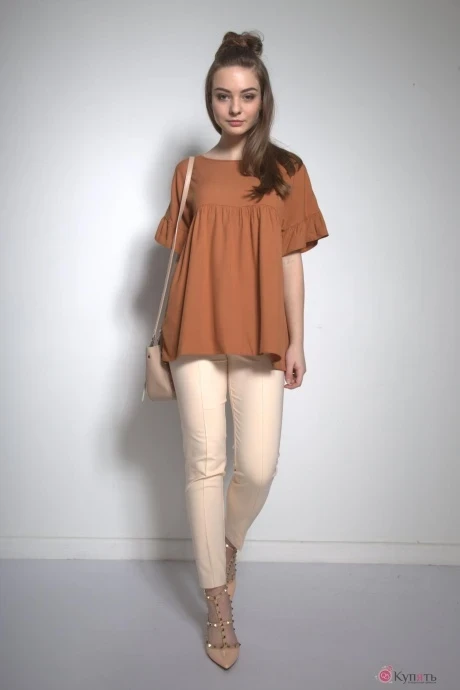 Брючный костюм PUR PUR 01-570 кирпичный/беж #1