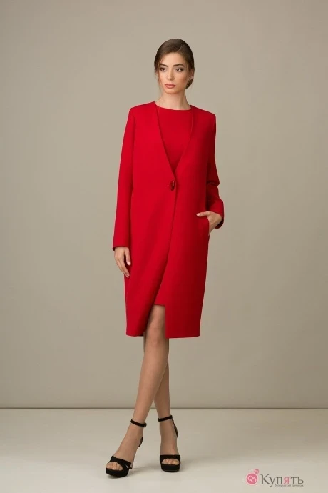 Удлиненный жакет (пиджак) Rosheli 482 красный 58-62 #1