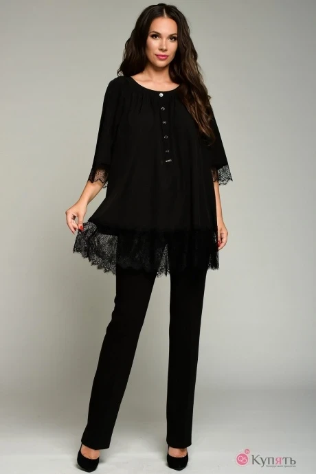 Блузка, туника, рубашка Teffi Style 1353 черный #1