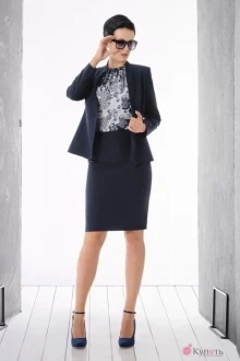 Юбочный костюм GIZART 7020-1б темно-синий