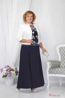 Юбочный костюм Нинель Шик 2156 тёмно-синий