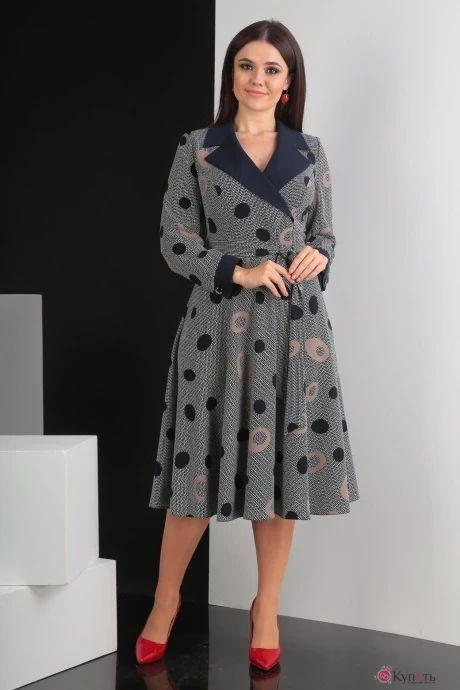 Платье Мода-Юрс 2398 синий+беж #1