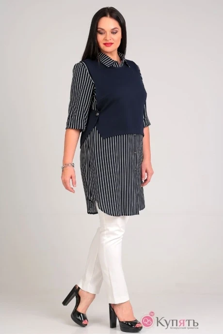 Туника Таир-Гранд 62253 темно-синий+жилетка #1