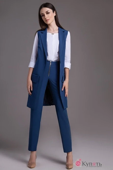 Брючный костюм DilanaVIP 1136 синий сапфир #1