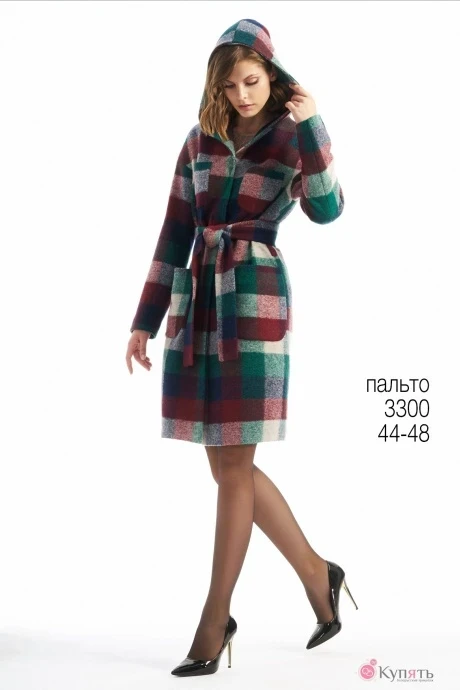 Пальто Bazalini 3300 цветная клетка #1