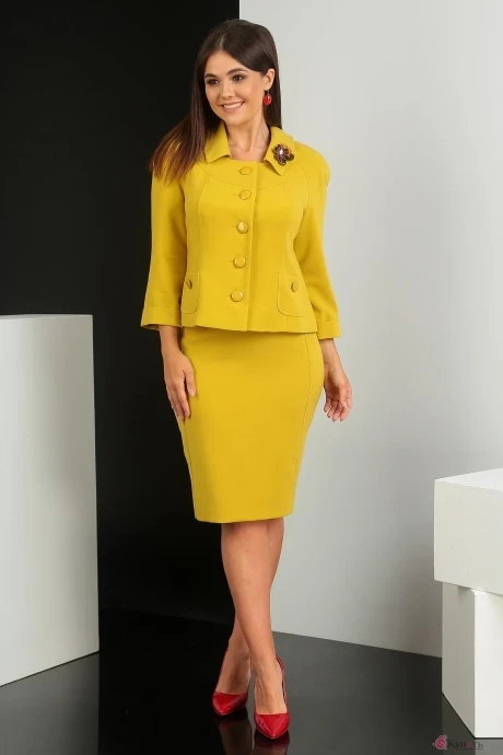 Юбочный костюм Мода-Юрс 2249-1 светлая горчица #1