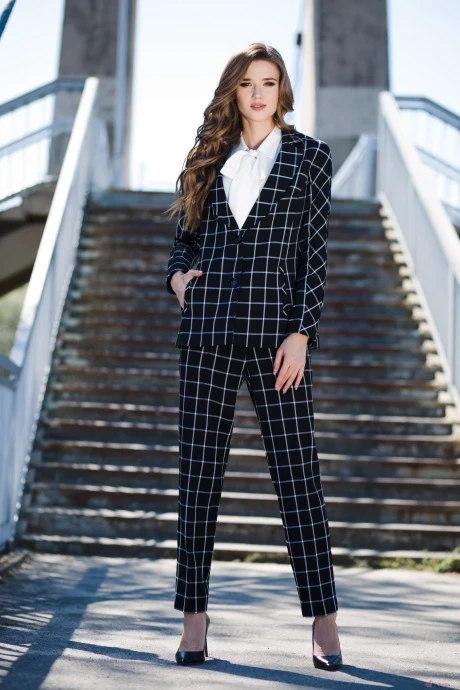 Брючный костюм Juanta 7142 чёрно-белый #1