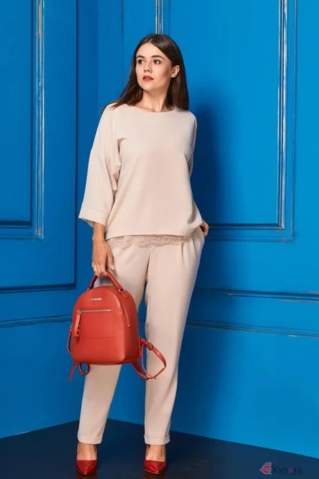 Брючный костюм Anastasia 224 молочный #1