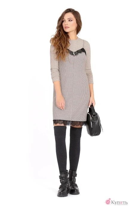 Сарафан УТИЛЬ PiRS 491 с бежевым джемпером #1