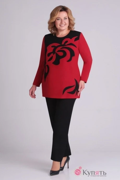 Брючный костюм Асолия 1160 красно-чёрный #1