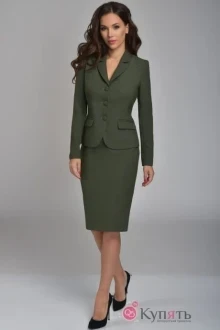 Юбочный костюм Teffi Style 1362 зелёный