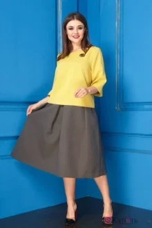 Юбочный костюм Anastasia 233 жёлтый