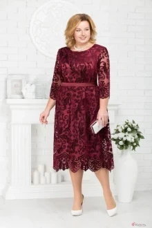 Платье Нинель Шик 5738 бордо+бордо