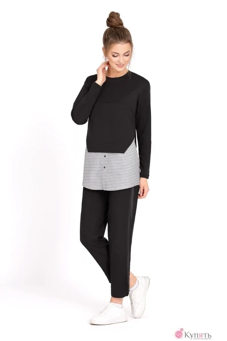 Брючный костюм УТИЛЬ PiRS 179 черный/серая полоска #1