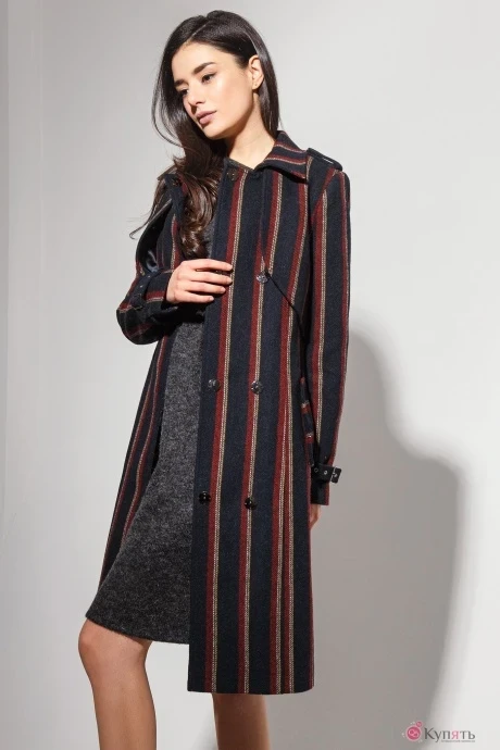 Пальто Colors of PAPAYA 1180-2 синий/полоска #1