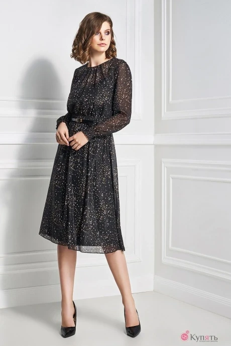 Платье Bazalini 3364 черный в крап #1