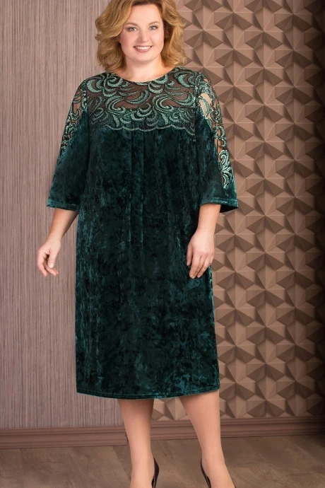 Платье УТИЛЬ AIRA style 653 зелёный #1
