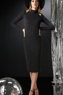 Платье DILIA 0176 чёрный с люрексом