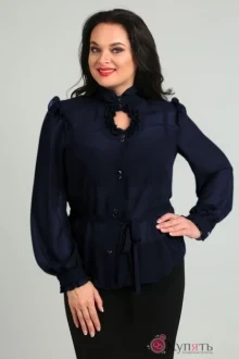 Блузка, туника, рубашка Таир-Гранд 62159 темно-синий однотон