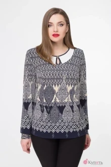 Блузка, туника, рубашка Дали 2067 беж с синим