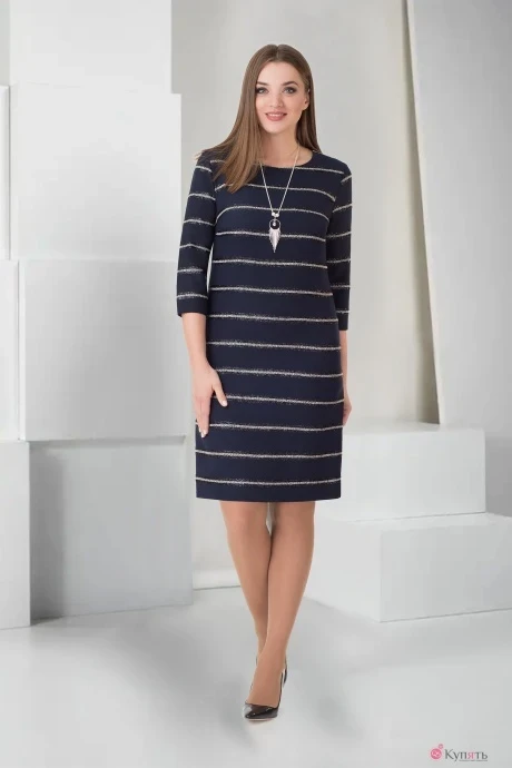 Платье TAiER 669 тёмно-синий в полоску #1
