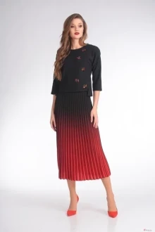 Юбочный костюм Мишель Стиль 738 красный