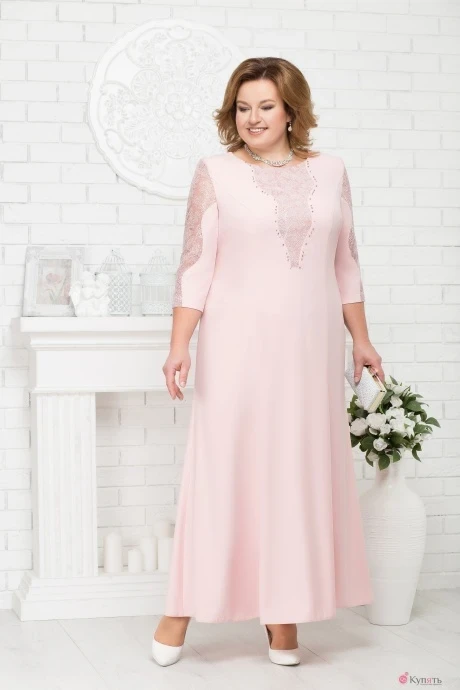 Платье Нинель Шик 5682 пудра #1