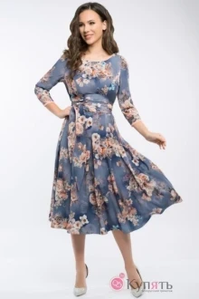 Платье Teffi Style 1217 цветы на графите