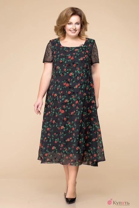 Платье Romanovich Style 1-1600 красные розочки #1