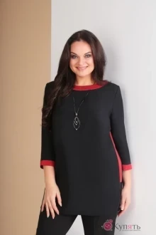 Блузка, туника, рубашка Ksenia Style 1612 черный+красный