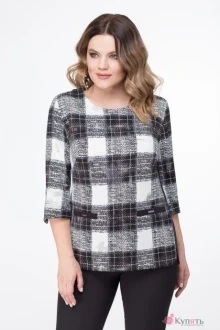 Блузка, туника, рубашка Дали 4047 черно-белый