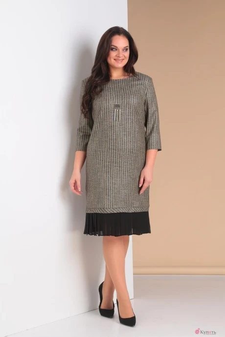 Платье Moda-Versal 1813 горчица полоска #1