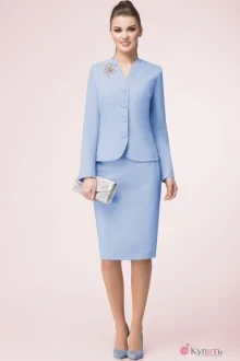 Юбочный костюм LeNata 21865 светло-голубой