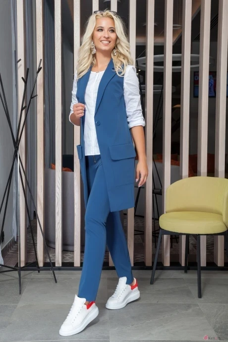 Брючный костюм DilanaVIP 1136 василёк #1