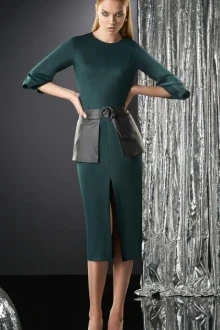 Платье DILIA 0177 изумруд/чёрный