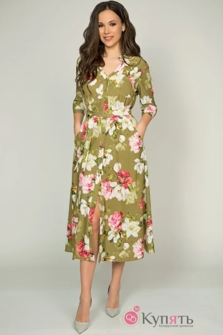 Платье Teffi Style 1387 олива #1