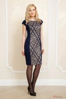 Платье Azzara 558 синий/дизайн ромбы