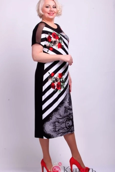 Платье Camelia 1811 черно-белый #1