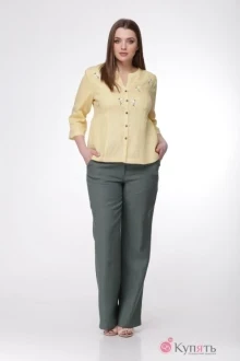 Брючный костюм MALI 758 жёлтый/малахит