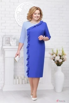 Платье Нинель Шик 7225 василек+голубой