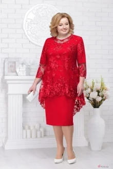 Платье Нинель Шик 5542 красный+красный