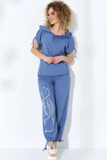 Брючный костюм Euromoda 099/1 светло-голубой