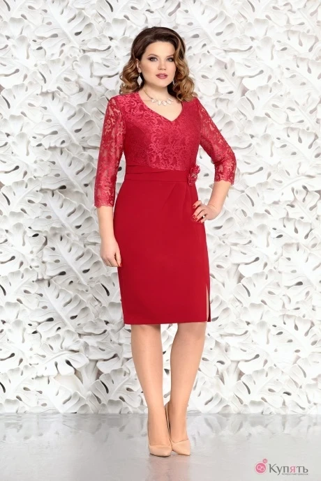 Платье Mira Fashion 4567 красное кружево #1